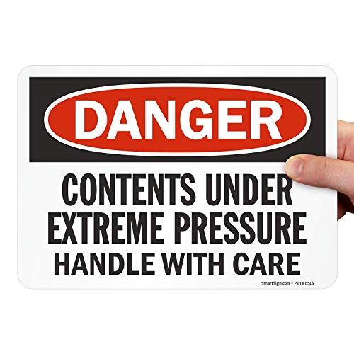 SmartSign סכנה - תוכן בלחץ קיצוני, ידית עם טיפול תווית | 7 x 10 ויניל למינציה